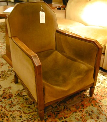 Lot 776 - Art Deco Walnut Upholstered Armchair