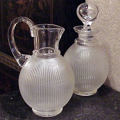 Lot 202 - Lalique Frosted to Clear Glass Decanter and...