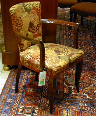 Lot 196 - Four Art Deco Mahogany Armchairs Each with a...
