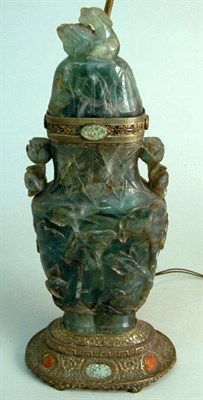 Lot 368 - Chinese Gilt-Metal Mounted Carved Quartz...