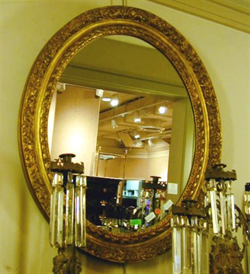 Lot 216 - Louis XVI Style Gilt-Decorated Oval Mirror
