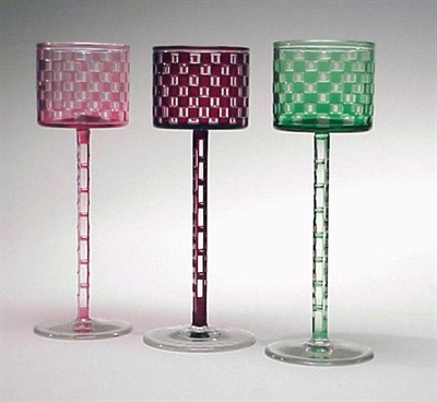Lot 267 - Group of Three Austrian Glass Goblets...