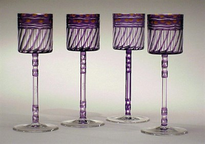 Lot 269 - Group of Four Austrian Glass Goblets...