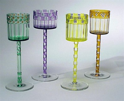 Lot 265 - Group of Four Austrian Glass Goblets...