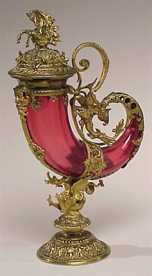 Lot 524 - Brass-Mounted Glass Covered Vase The...