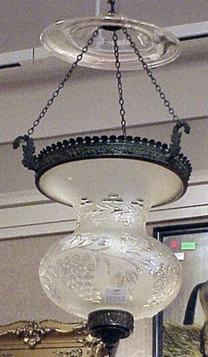 Lot 439 - Victorian Cut Glass Hanging Lantern