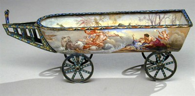 Lot 401 - Viennese Enamel Wagon Decorated with...