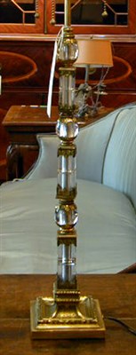 Lot 475 - Louis XVI Style Gilt-Bronze and Glass Lamp The...