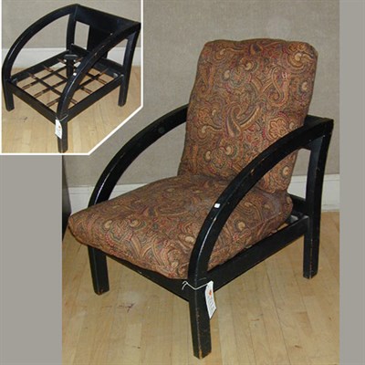 Lot 74 - Painted Wood D Armchair Designed by Paul...