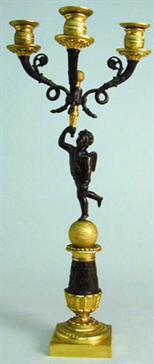 Lot 584 - Pair of Empire Style Gilt and Patinated-Bronze...