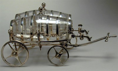 Lot 628 - English Silver Plated and Glass Decanter Set...