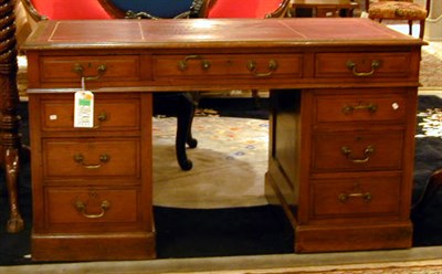 Lot 661 - Georgian Style Walnut Double-Pedestal Desk
