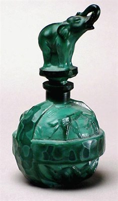 Lot 134 - Art Deco Molded Glass Perfume Of spherical...