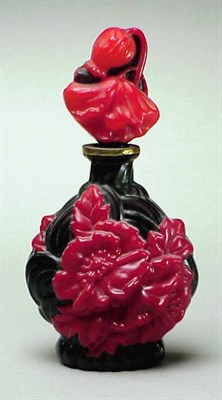Lot 133 - Art Deco Molded Glass Perfume Of flattened...