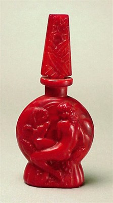 Lot 123 - Art Deco Molded Glass Perfume Of flattened...