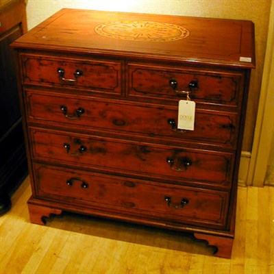 Lot 220 - Pair of Georgian Style Inlaid Burl-Wood Chests...