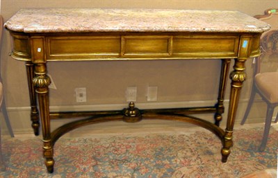 Lot 675 - Louis XVI Style Gilt Carved Wood Console The D-...