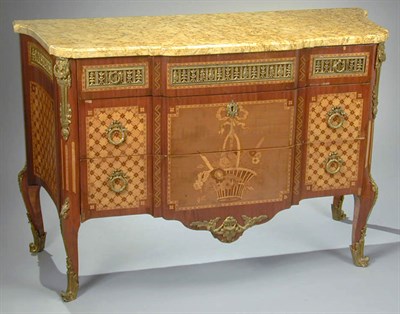 Lot 464 - Louis XV/XVI Style Mahogany Commode The shaped...