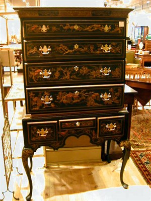Lot 172 - Queen Anne Style Chinoiserie-Decorated Chest...