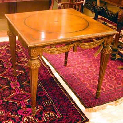 Lot 694 - Louis XIV Style Gilt-Decorated Mahogany Square...