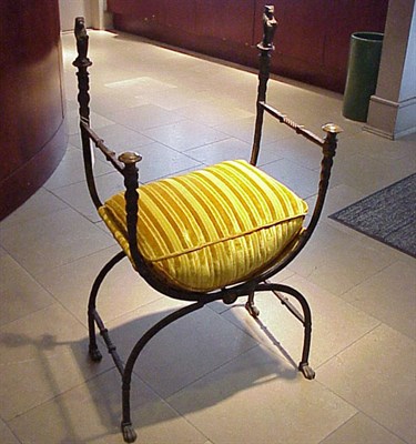 Lot 661 - Pair of Renaissance Revival Wrought Iron Chairs