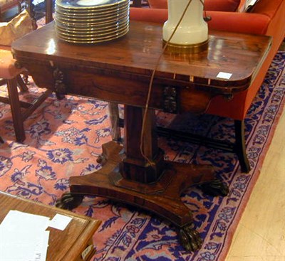 Lot 484 - Regency Style Rosewood Fold-Over Card Table