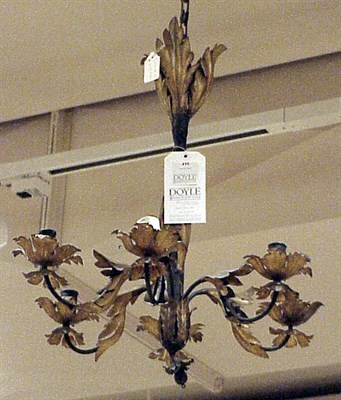 Lot 435 - Italian Rococo Style Painted Metal Six-Light...