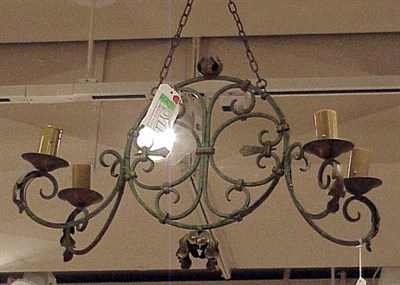 Lot 434 - Renaissance Revival Painted Iron Four-Light...