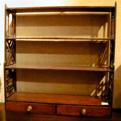 Lot 221 - Georgian Style Mahogany Three-Tier Hanging Shelf