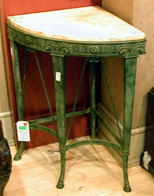 Lot 431 - Neoclassical Style Marble Top Patinated-Bronze...