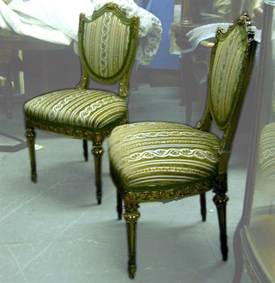 Lot 638 - Pair of Louis XVI Style Painted and Gilt...