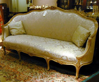 Lot 626 - Louis XV Style Painted and Gilt Carved Wood...
