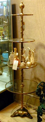 Lot 737A - Victorian Brass and Glass Etagere With four...