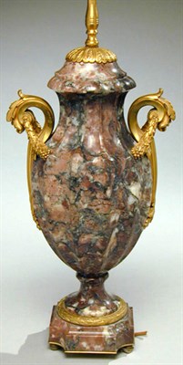 Lot 439 - Gilt-Bronze Mounted Marble Vase With scrolling...