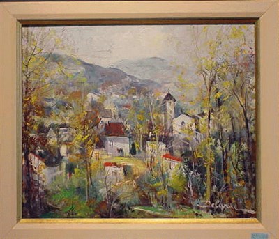 Lot 31 - Lucien Delarue French, b. 1925 HILL TOWN...