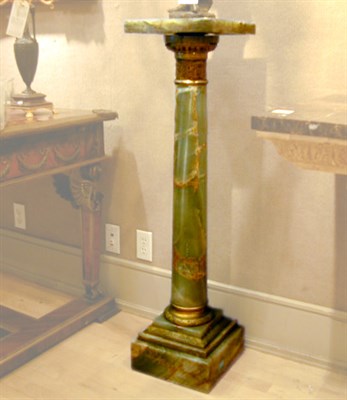 Lot 496 - Gilt-Bronze Mounted Green Onyx Pedestal With a...