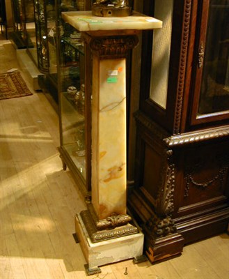 Lot 469 - Gilt-Bronze Mounted White Onyx Pedestal With a...