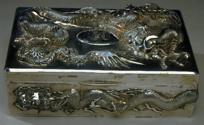 Lot 350 - Chinese Silver Humidor Of rectangular form,...