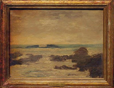 Lot 53 - Attributed to Henry Ward Ranger SEASCAPE Oil...