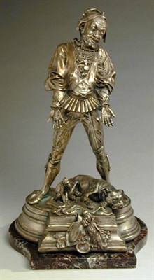 Lot 697 - Silvered Bronze Figure of a Jester After a...