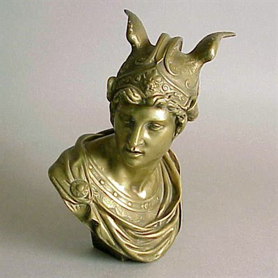 Lot 603 - Bronze Bust of Mercury With a winged helmet....