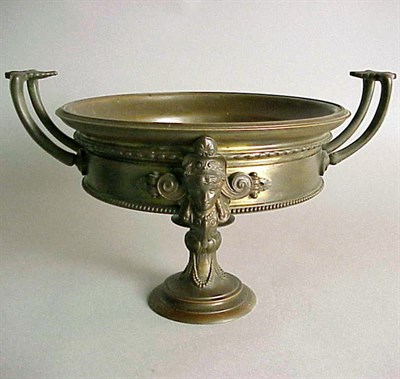 Lot 615 - Classical Revival Two-Handled Bronze Vase Of...