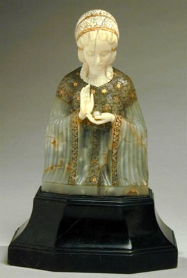 Lot 590 - Carved Onyx and Ivory Portrait of a Woman The...