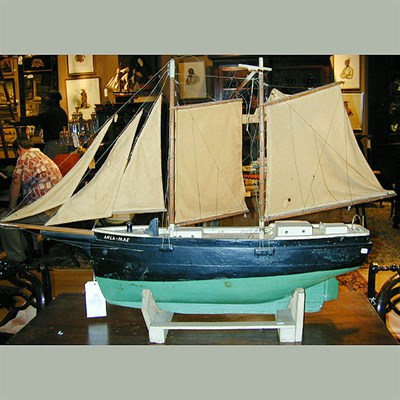 Lot 124 - Ship Model of a Bark The Arla-Mae, with linen...