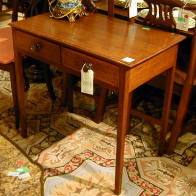 Lot 259 - Georgian Style Oak Two-Drawer Side Table