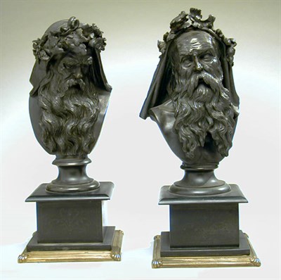 Lot 250 - Pair of Napoleon III Bronze Busts Each...