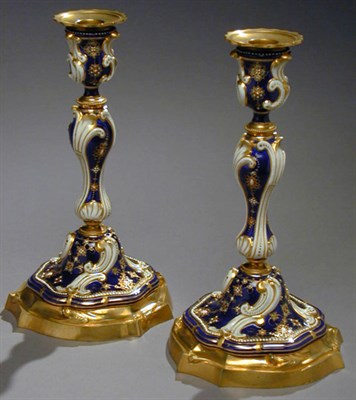 Lot 654 - Pair of Gilt-Bronze Mounted Porcelain...