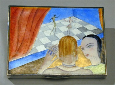 Lot 252 - Art Deco Silver and Enamel Compact Of...