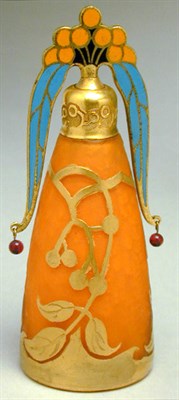 Lot 138 - Art Deco Cameo Glass Perfume In orange, with...