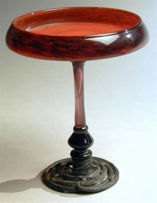 Lot 293 - Schneider Wrought Iron Mounted Glass Coupe In...